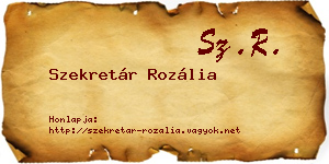 Szekretár Rozália névjegykártya