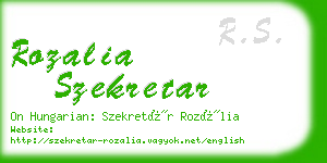 rozalia szekretar business card